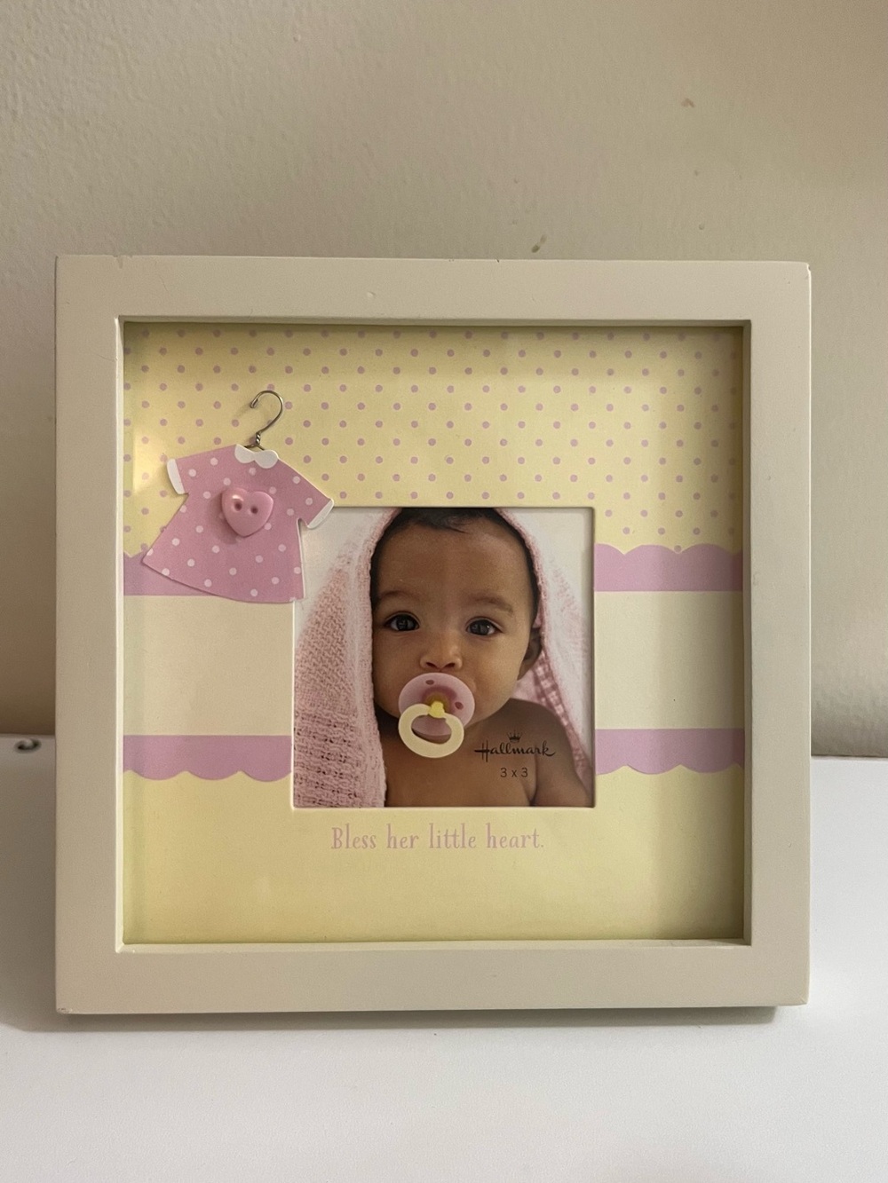 Hallmark Pink and Cream Baby Frame – Bless Her Little Heart